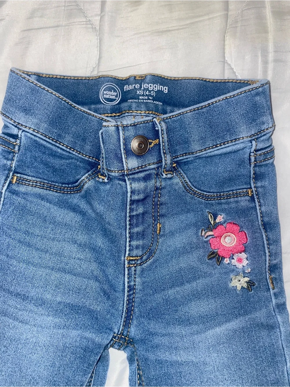 Girls Jeans Bundle Size 4 4T 4/5 Flare Jeggings Butterfly Floral 3 Pair
